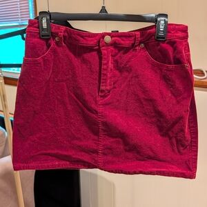 Forever 21 Red Corduroy Mini Skirt